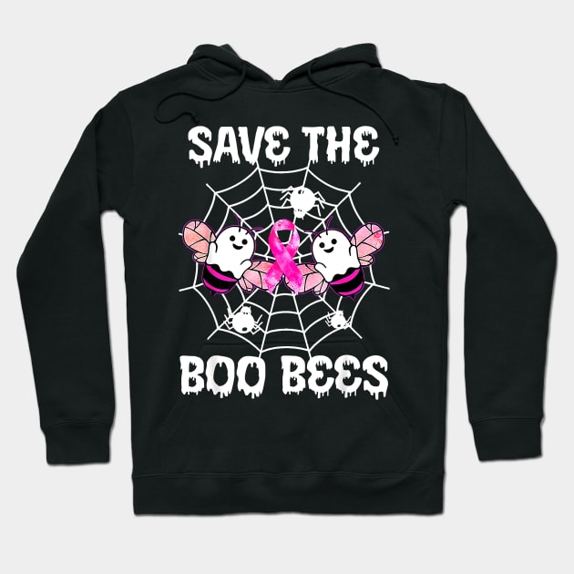 Save The Boo Bees Ghost Halloween Breast Cancer Awareness Hoodie by everetto